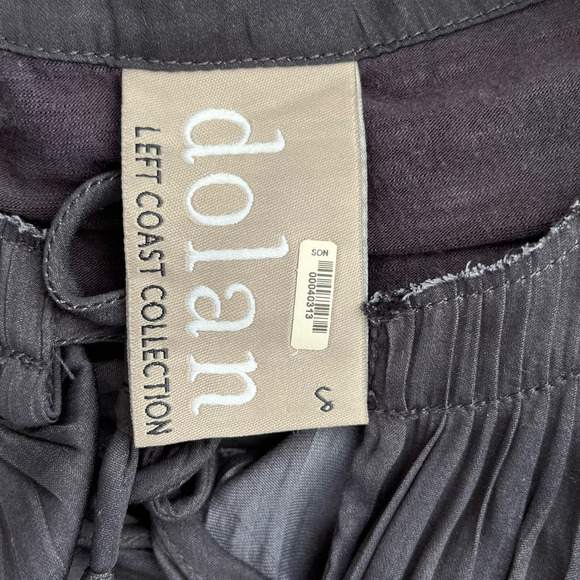 Anthropologie Dolan Lucille Pleated Tie Neck Peasant Blouse in Charcoal Gray, S - Picture 3 of 9